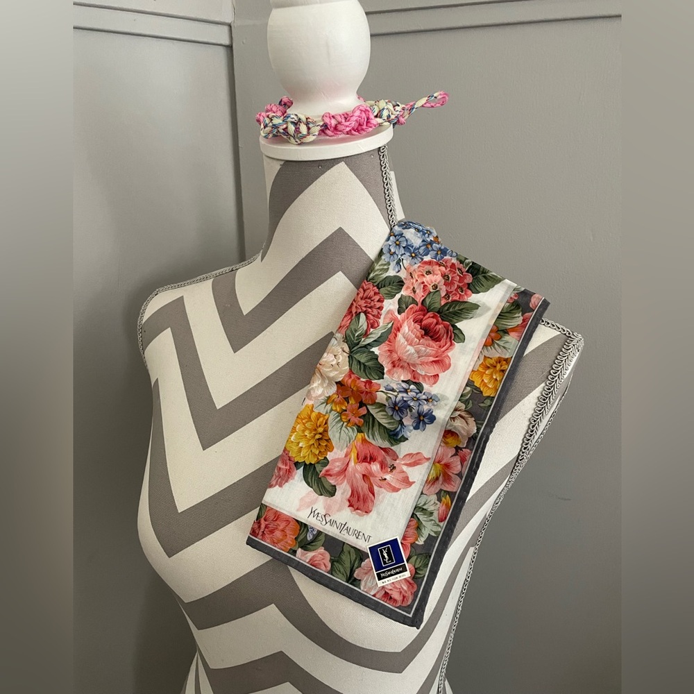NWT, Yves Saint Laurent YSL, 18”Square Hankerchief